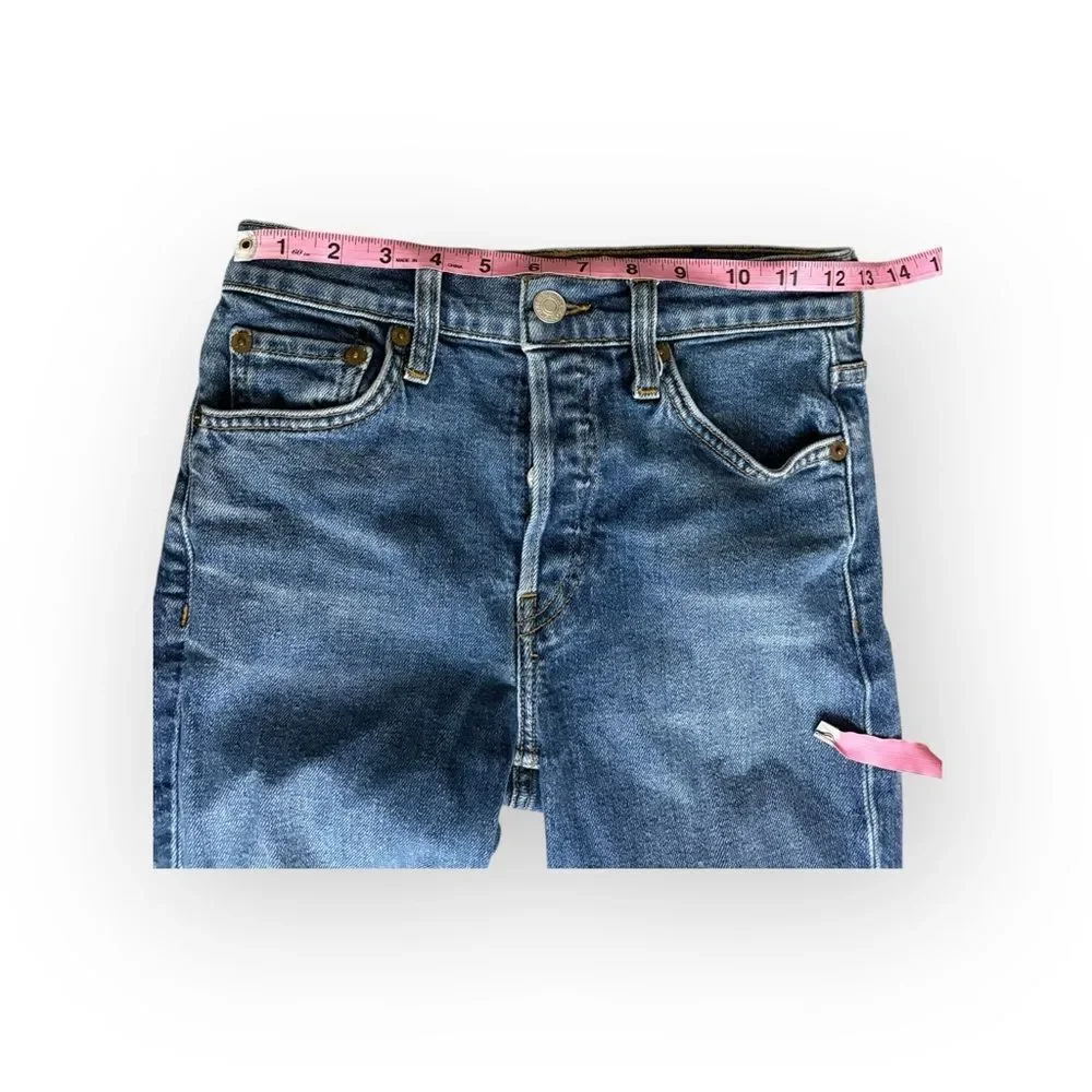 Re/Done High Rise Skinny Ankle Jeans with Button Fly Size 25